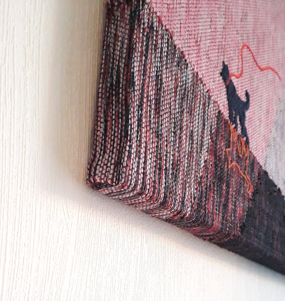 The corner of the artwork