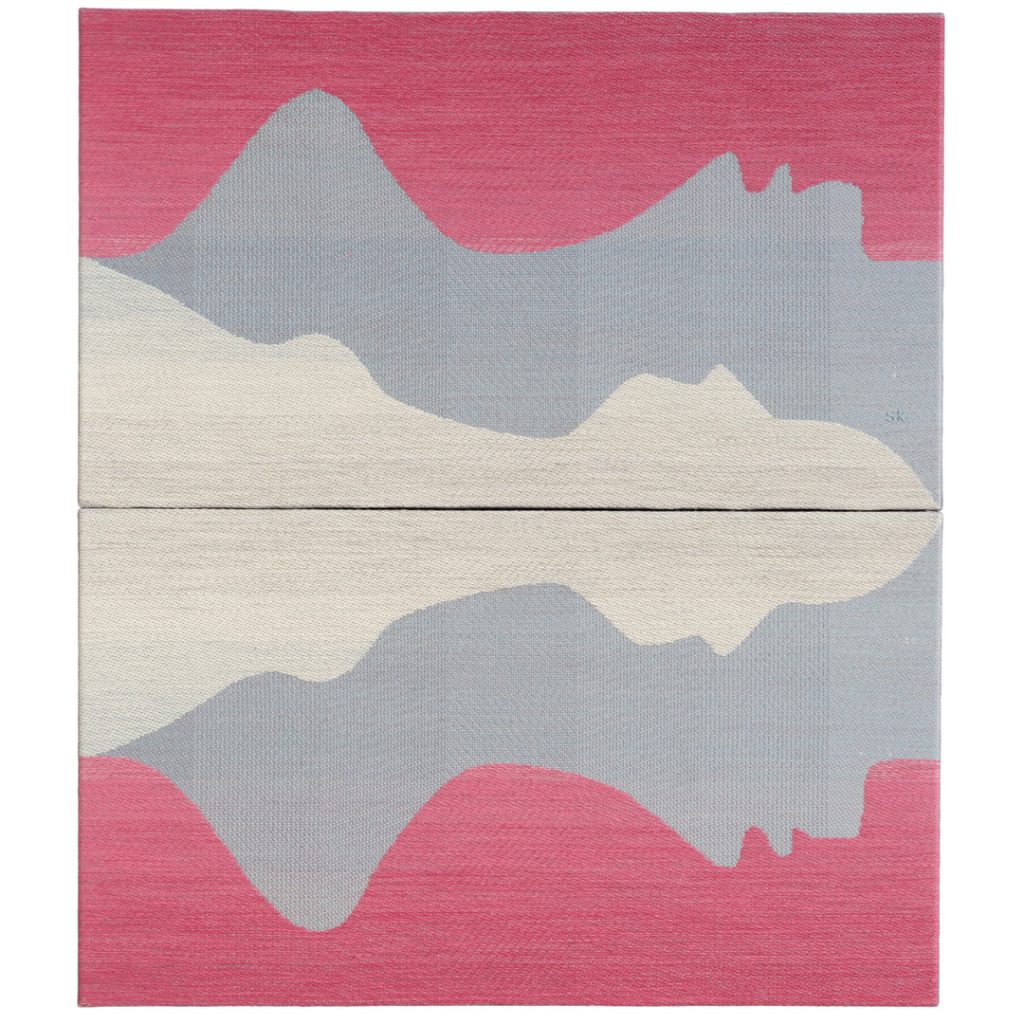 The picture shows a textile artwork which name is Created by Gaia.
