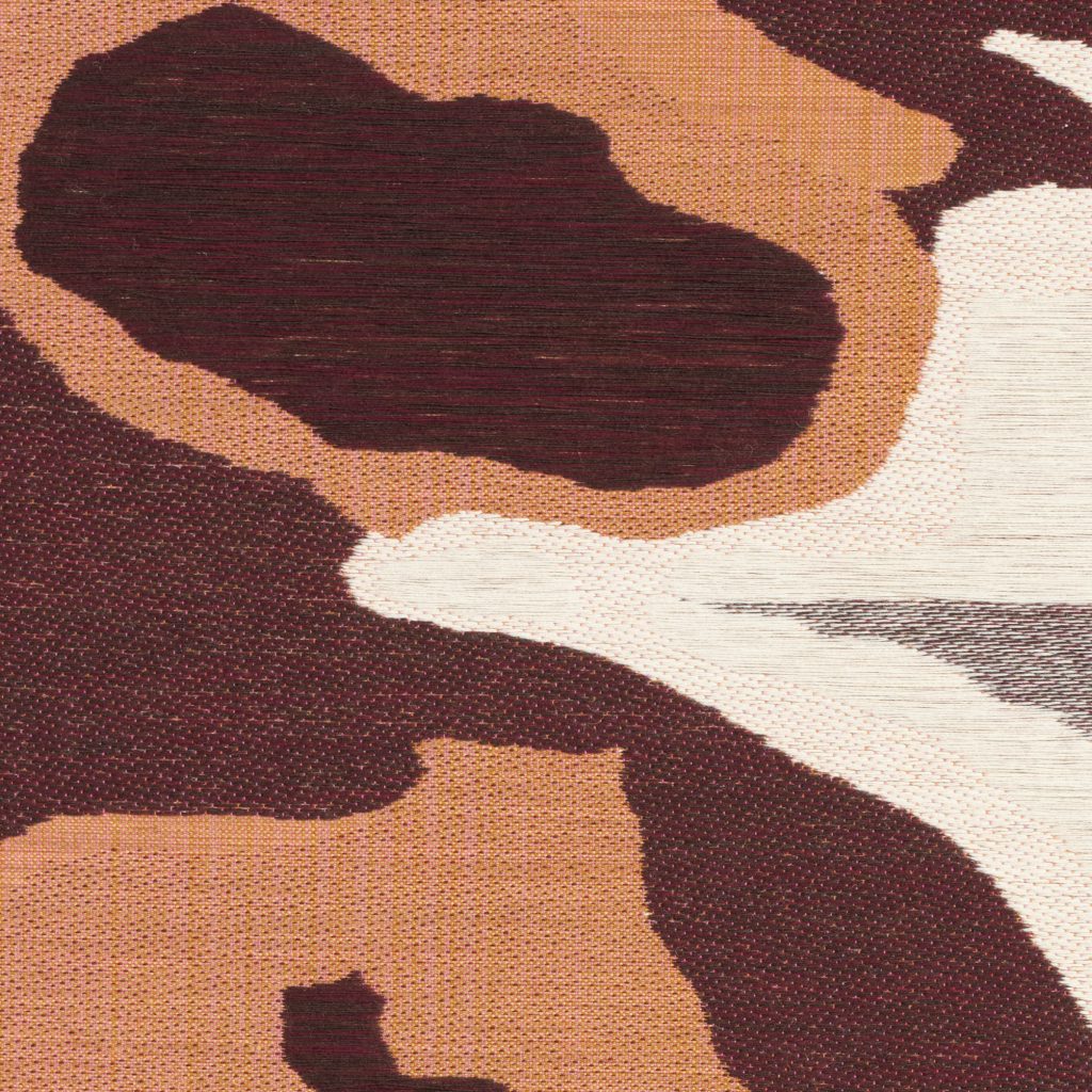 A close-up of a textile artwork.
